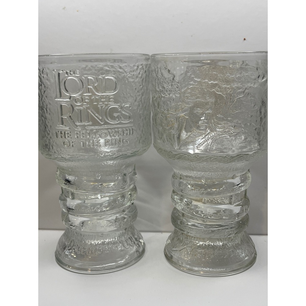 Lord of the Rings Fellowship of the Ring Burger King Glass Goblets 2001 Frodo